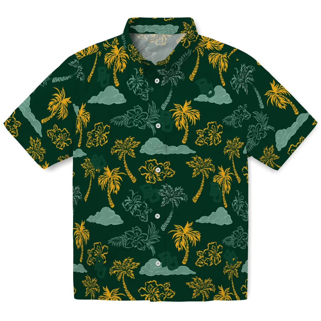 Baylor Bears Hawaiian Shirt - Palm And Clouds | Hula Hawaiian Shirts