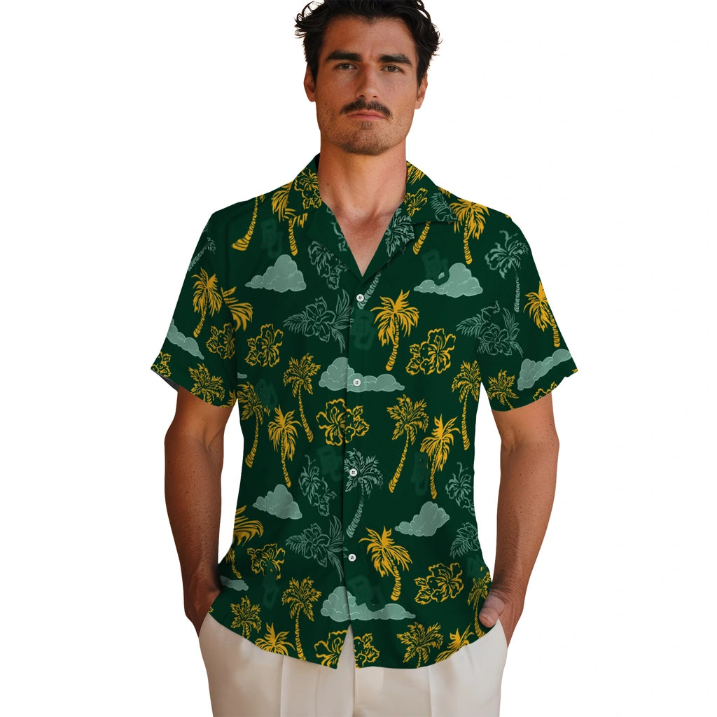 Baylor Bears Hawaiian Shirt - Palm And Clouds | Hula Hawaiian Shirts