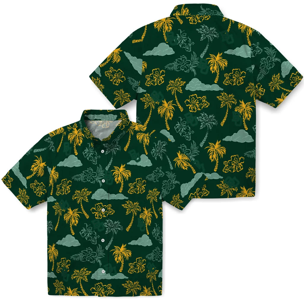 Baylor Bears Hawaiian Shirt - Palm And Clouds | Hula Hawaiian Shirts