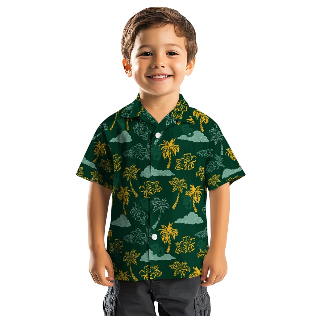Baylor Bears Hawaiian Shirt - Palm And Clouds | Hula Hawaiian Shirts
