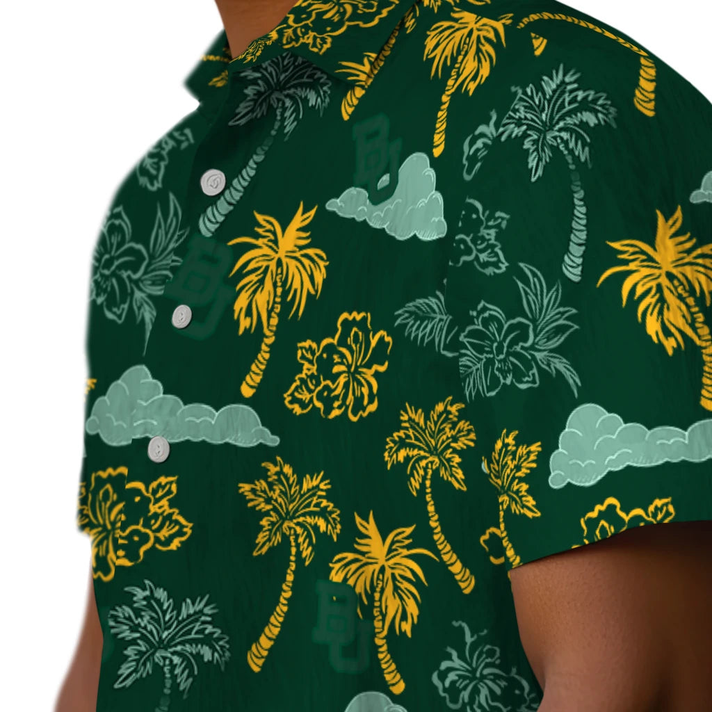 Baylor Bears Hawaiian Shirt - Palm And Clouds | Hula Hawaiian Shirts