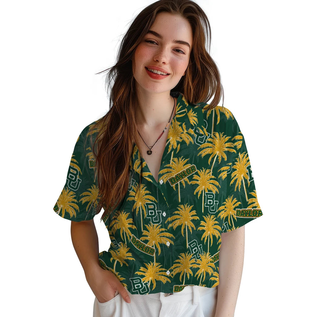 Baylor Bears Hawaiian Shirt - Palm Tree Motif | Hula Hawaiian Shirts