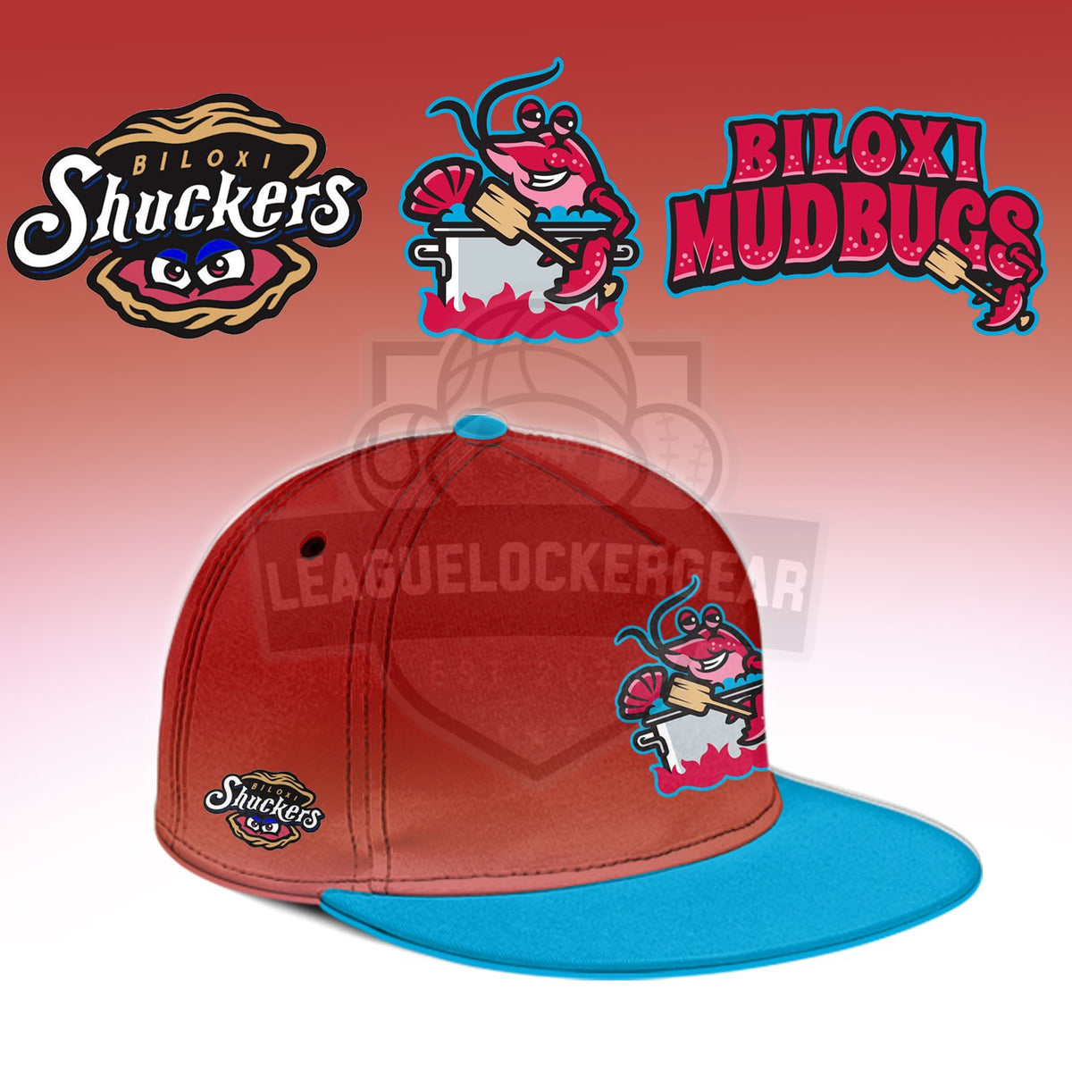 Biloxi Shuckers Biloxi Mudbugs Baseball Jersey and Cap Set - LeagueLockerGear