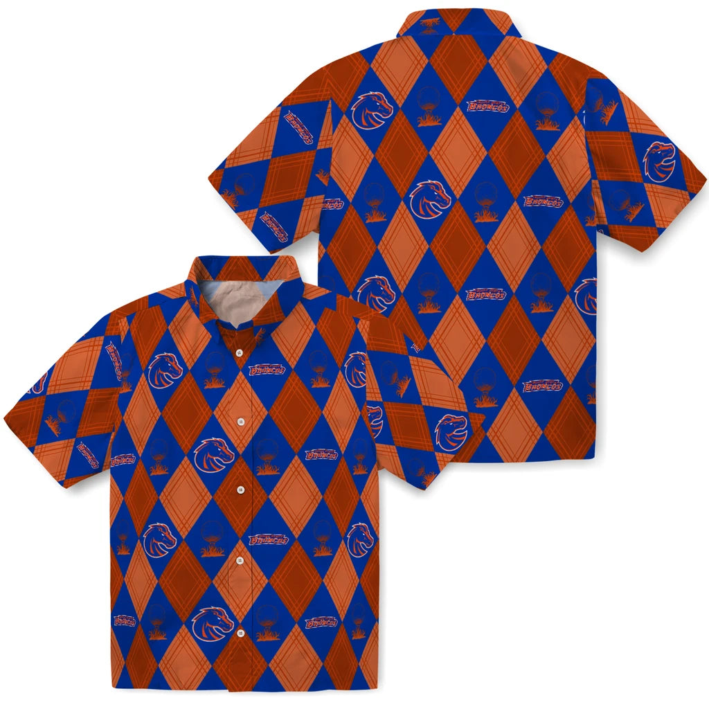 Boise State Broncos Hawaiian Shirt - Golfing Plaid | Hula Hawaiian Shirts