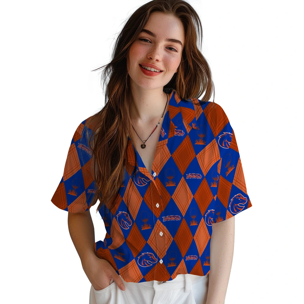 Boise State Broncos Hawaiian Shirt - Golfing Plaid | Hula Hawaiian Shirts