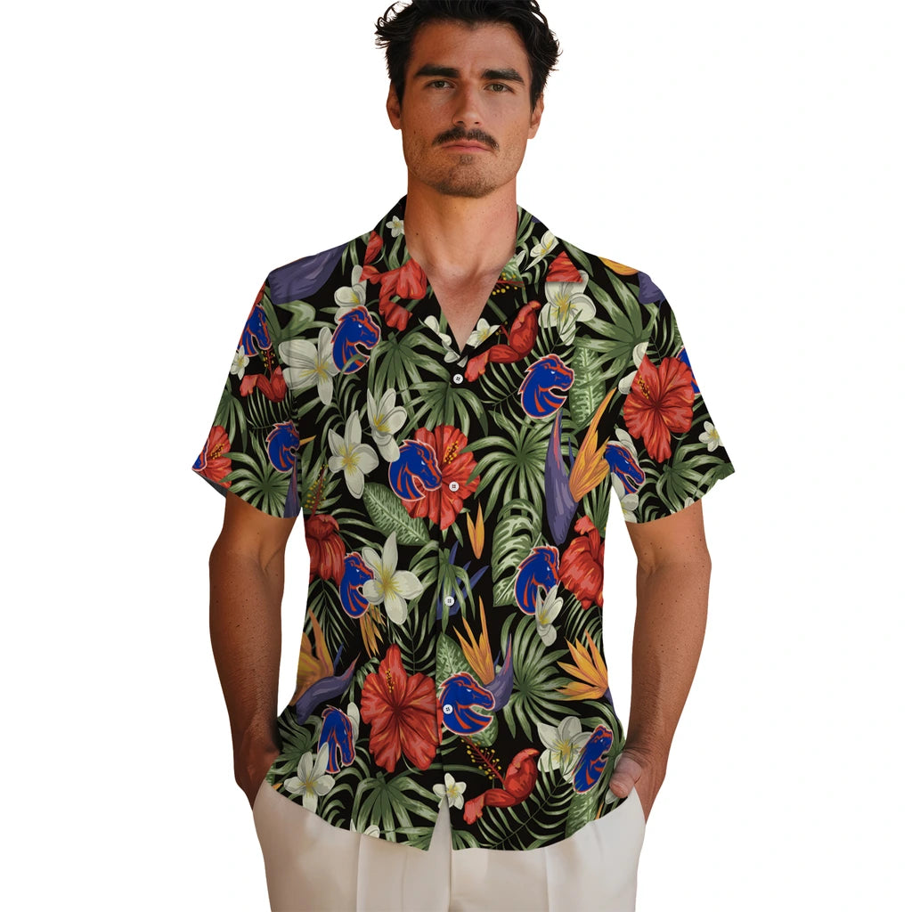 Boise State Broncos Hawaiian Shirt - Hawaii Floral Hibiscus | Hula Hawaiian Shirts