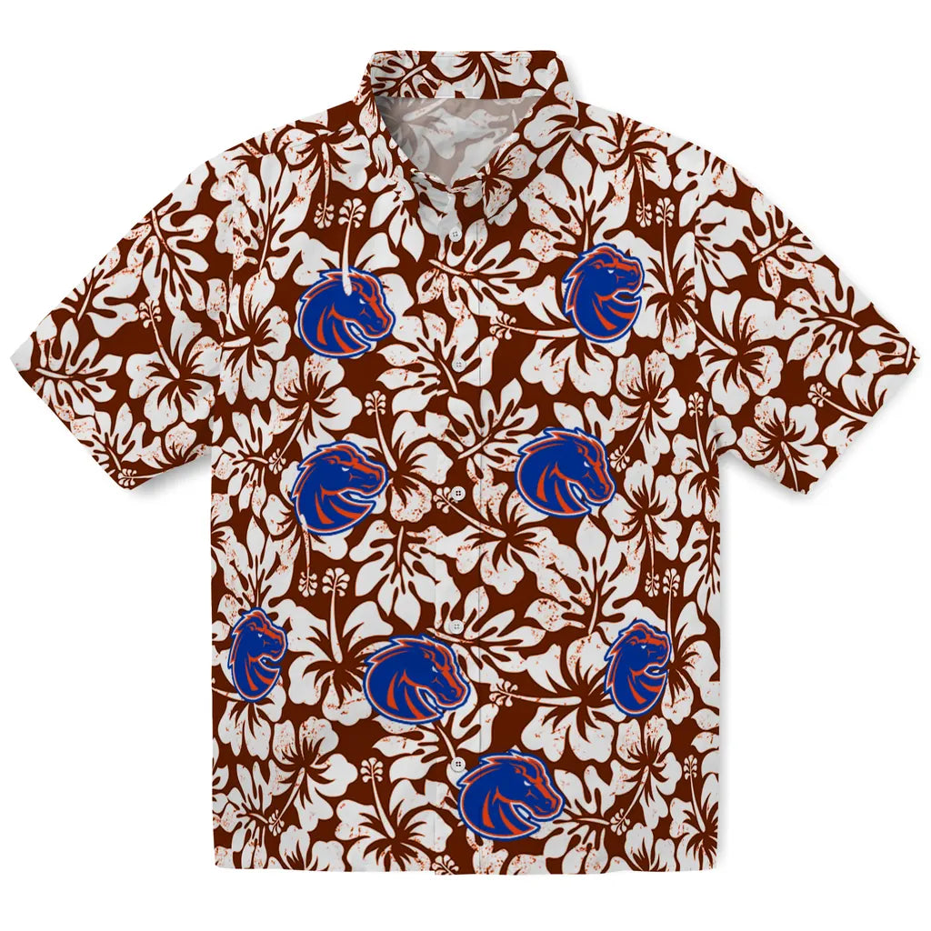 Boise State Broncos Hawaiian Shirt - Hibiscus Motif | Hula Hawaiian Shirts