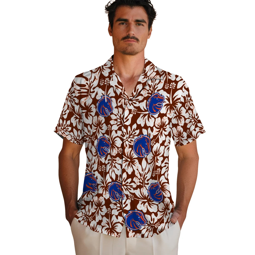 Boise State Broncos Hawaiian Shirt - Hibiscus Motif | Hula Hawaiian Shirts