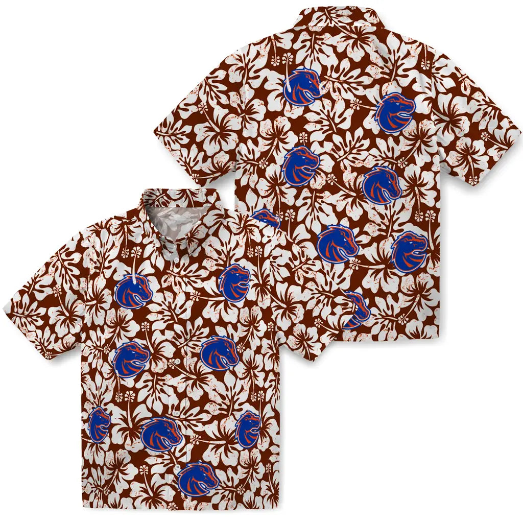 Boise State Broncos Hawaiian Shirt - Hibiscus Motif | Hula Hawaiian Shirts