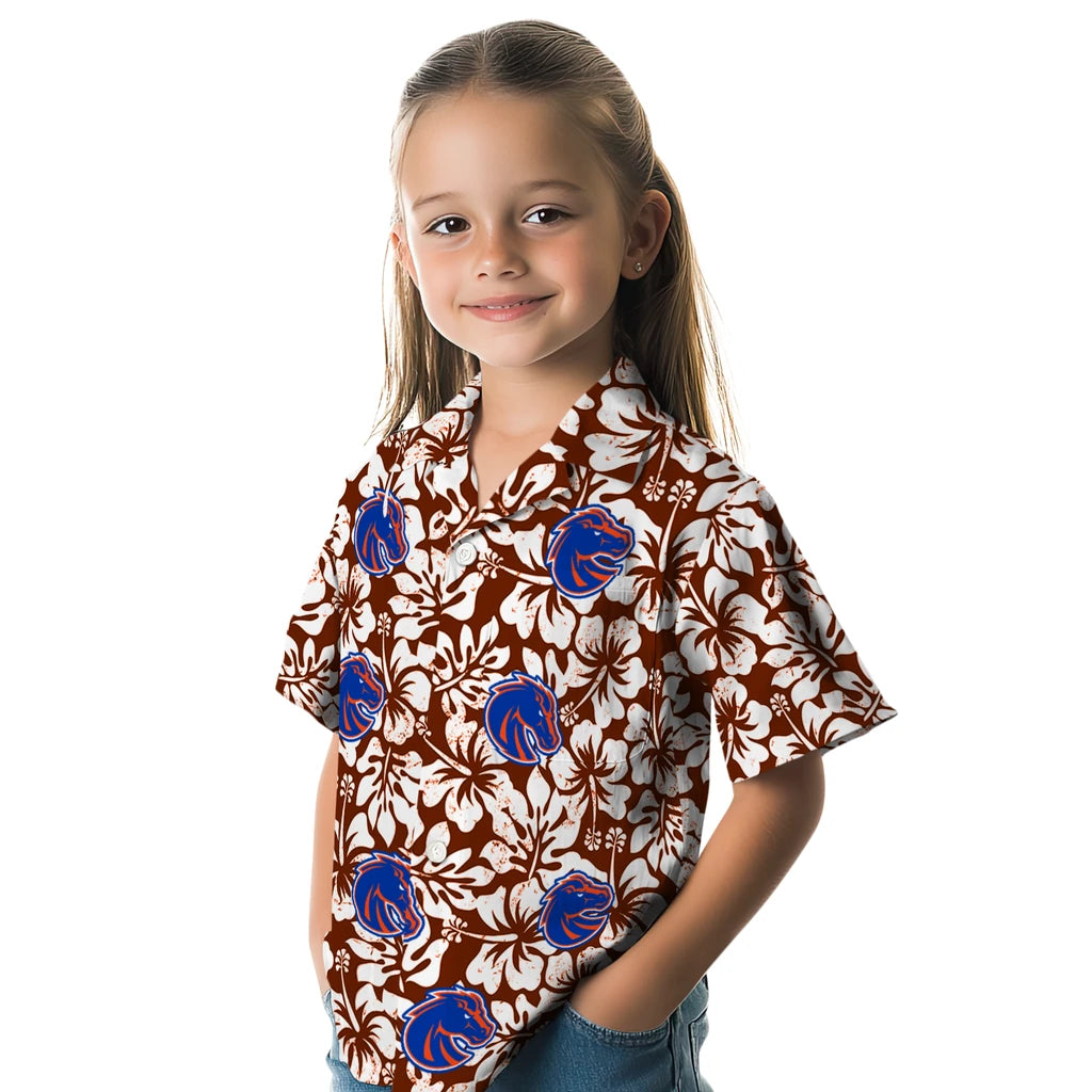 Boise State Broncos Hawaiian Shirt - Hibiscus Motif | Hula Hawaiian Shirts