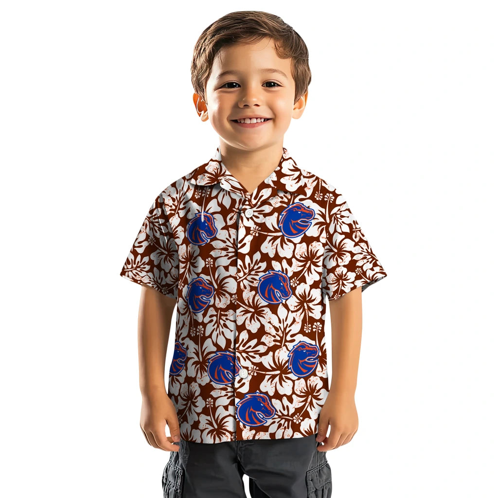 Boise State Broncos Hawaiian Shirt - Hibiscus Motif | Hula Hawaiian Shirts