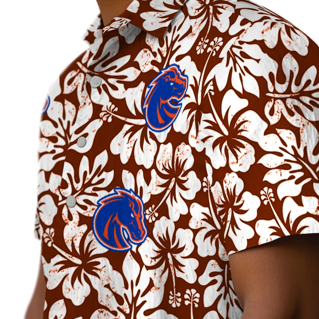 Boise State Broncos Hawaiian Shirt - Hibiscus Motif | Hula Hawaiian Shirts