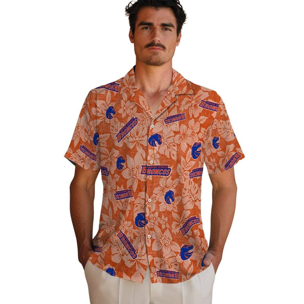 Boise State Broncos Hawaiian Shirt - Hibiscus Oasis | Hula Hawaiian Shirts