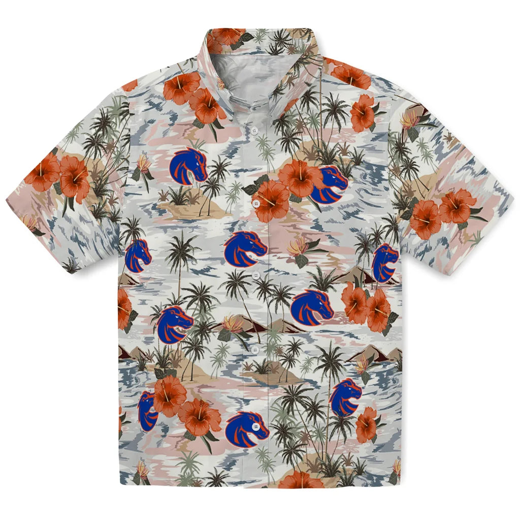 Boise State Broncos Hawaiian Shirt - Hibiscus Seaside | Hula Hawaiian Shirts