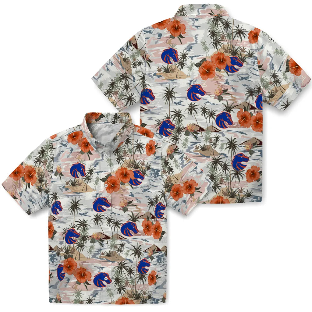 Boise State Broncos Hawaiian Shirt - Hibiscus Seaside | Hula Hawaiian Shirts