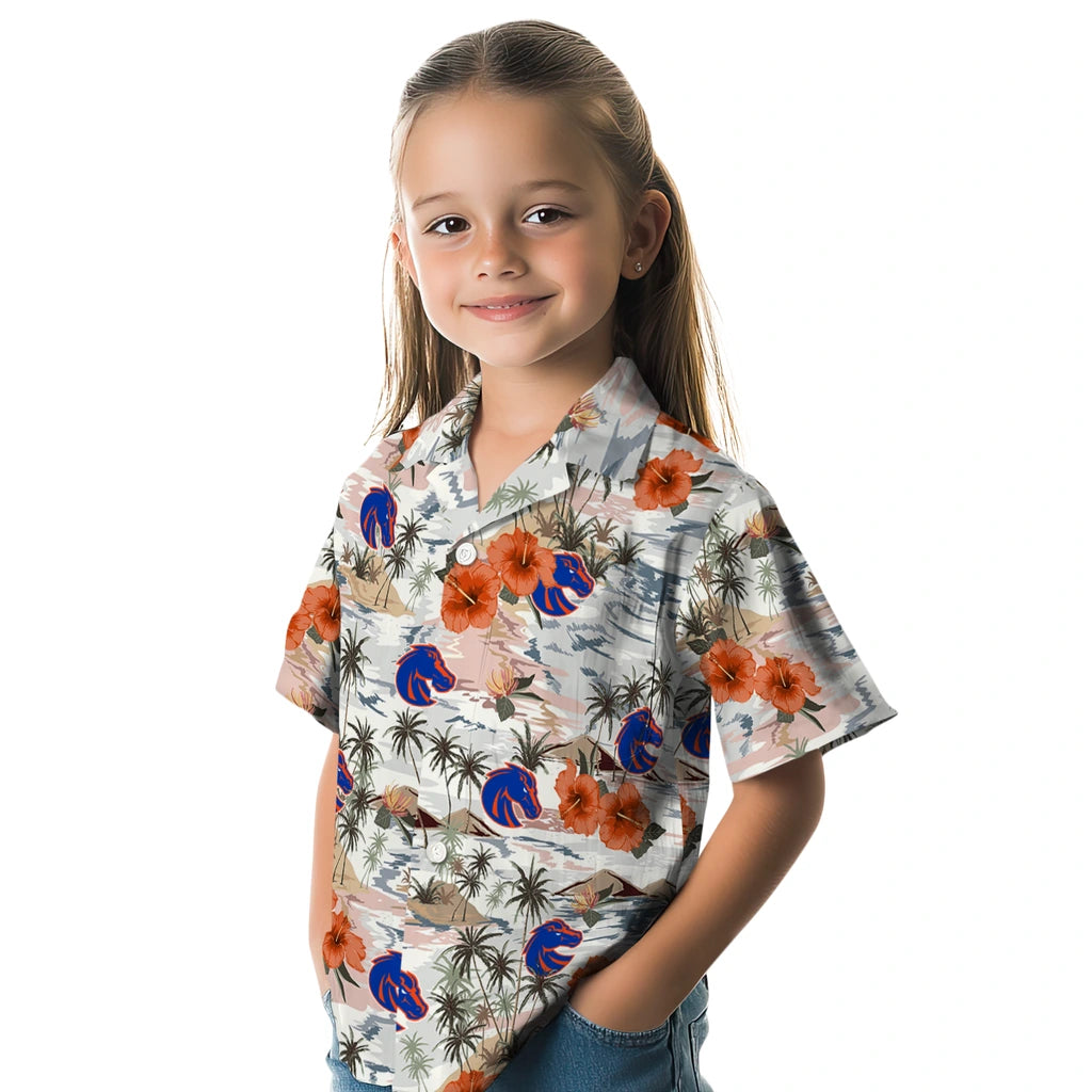 Boise State Broncos Hawaiian Shirt - Hibiscus Seaside | Hula Hawaiian Shirts