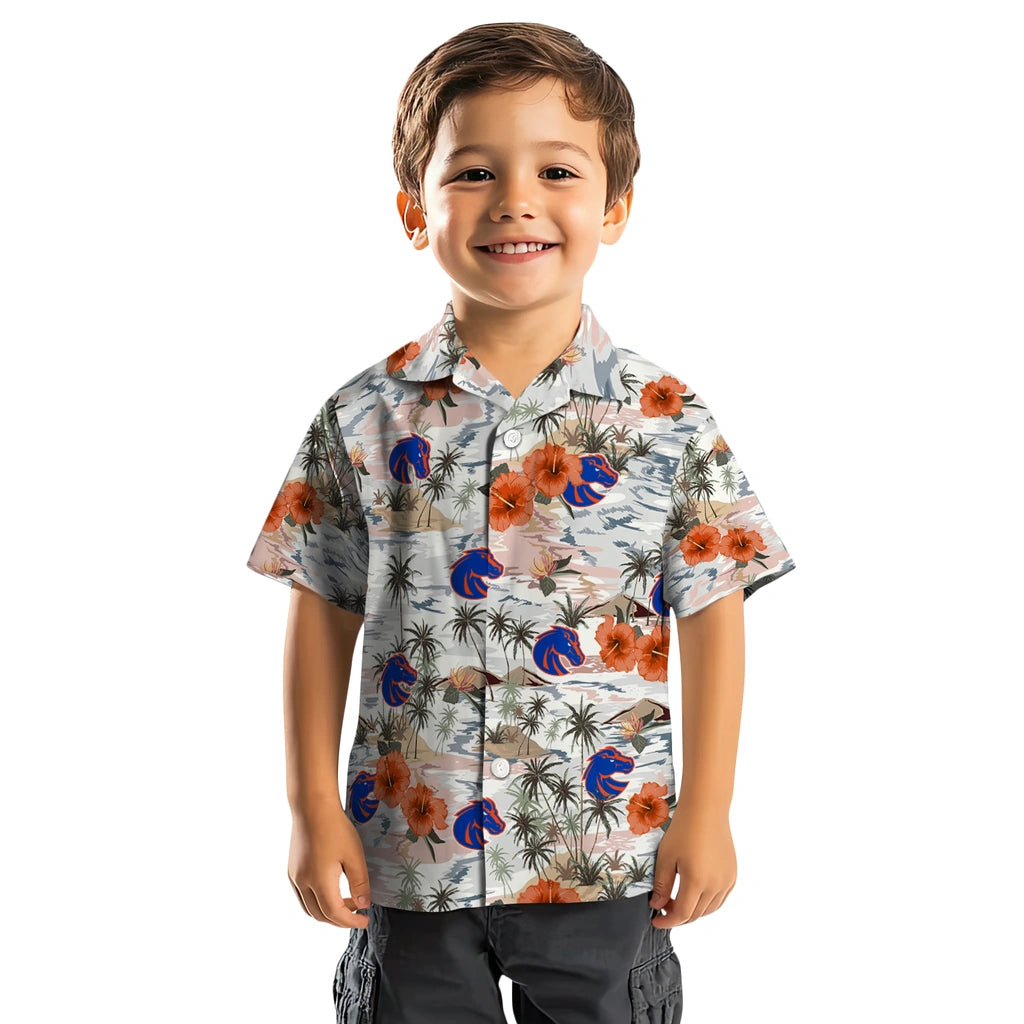 Boise State Broncos Hawaiian Shirt - Hibiscus Seaside | Hula Hawaiian Shirts