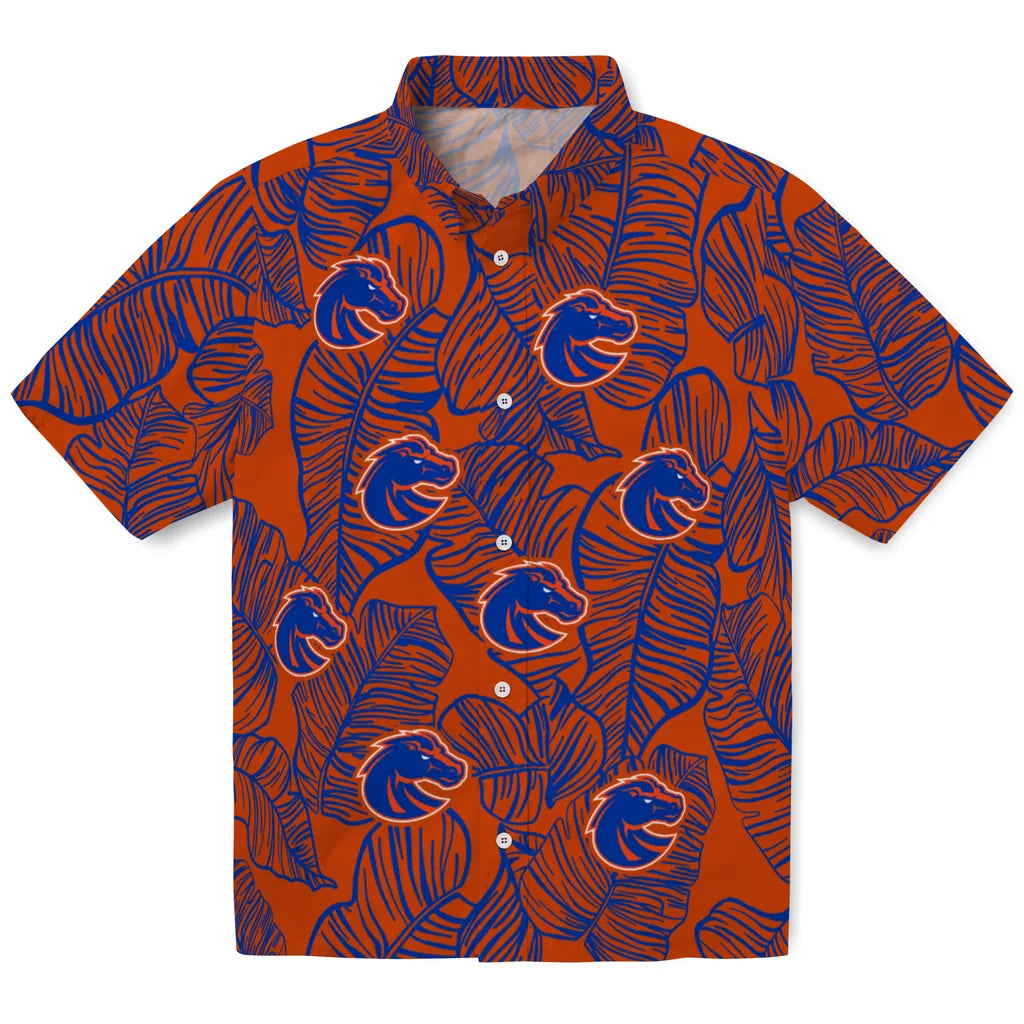 Boise State Broncos Hawaiian Shirt - Leaf Outline | Hula Hawaiian Shirts