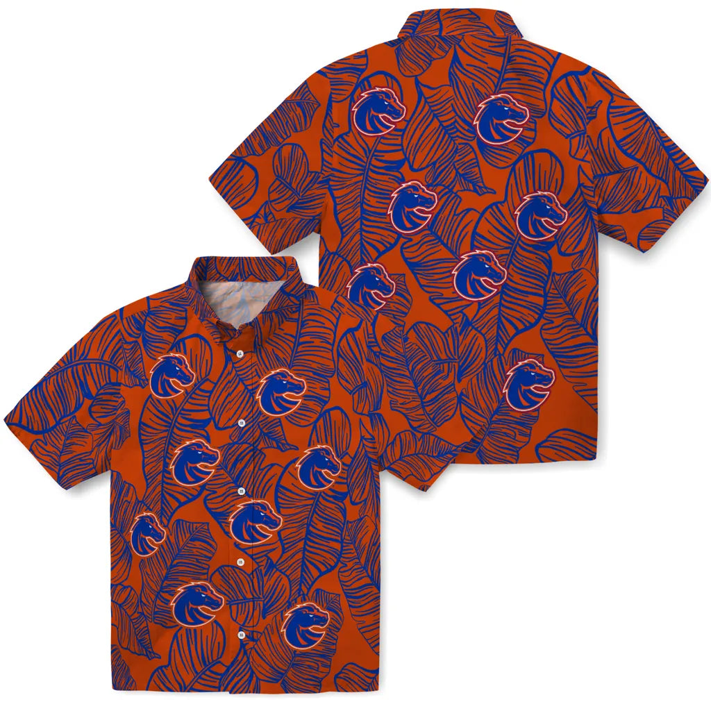 Boise State Broncos Hawaiian Shirt - Leaf Outline | Hula Hawaiian Shirts