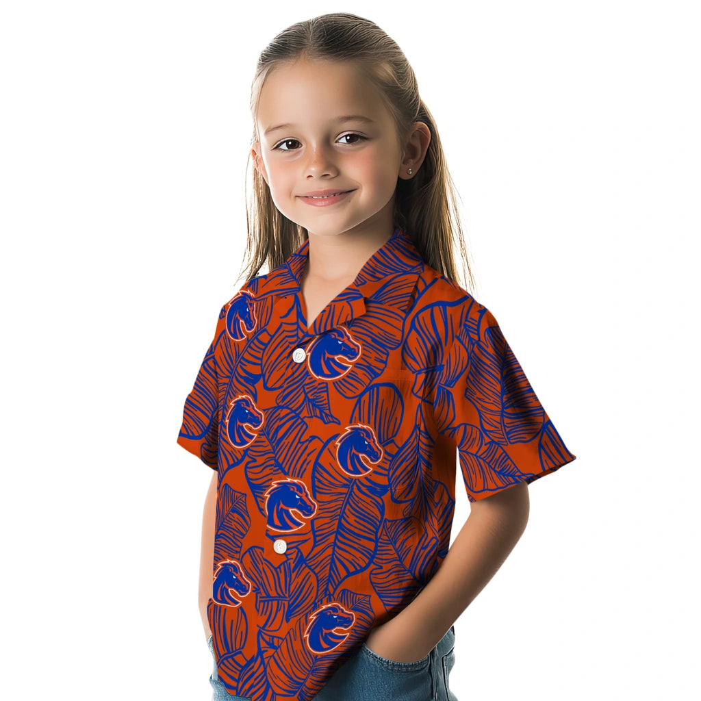 Boise State Broncos Hawaiian Shirt - Leaf Outline | Hula Hawaiian Shirts