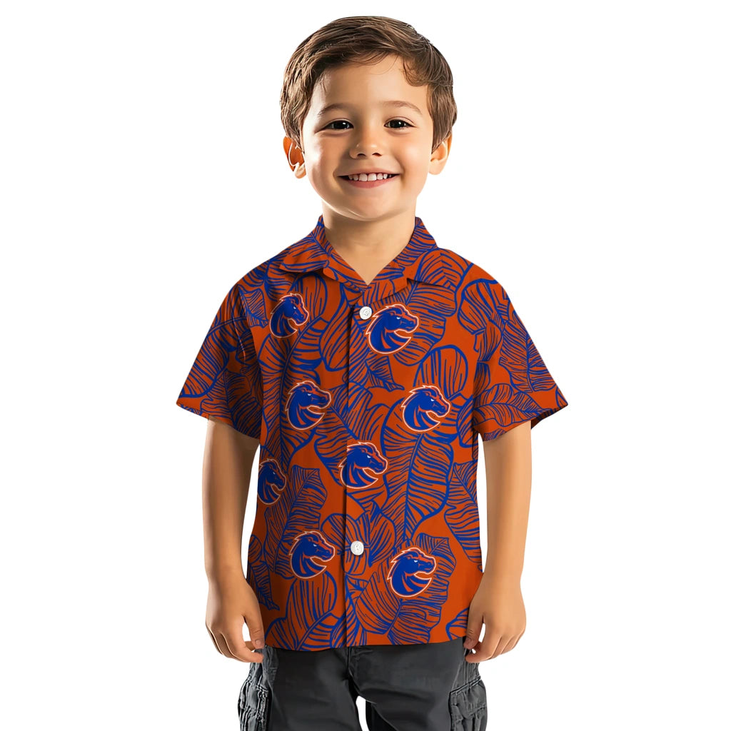 Boise State Broncos Hawaiian Shirt - Leaf Outline | Hula Hawaiian Shirts