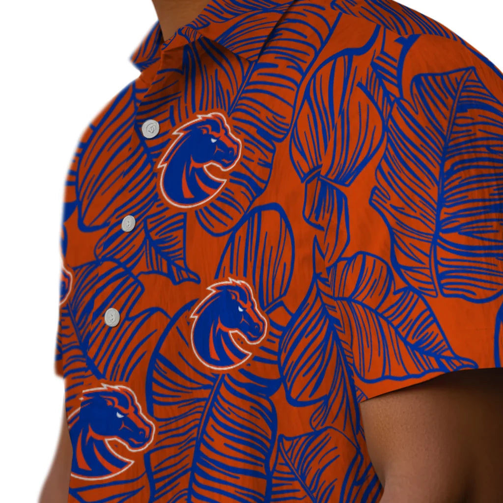 Boise State Broncos Hawaiian Shirt - Leaf Outline | Hula Hawaiian Shirts