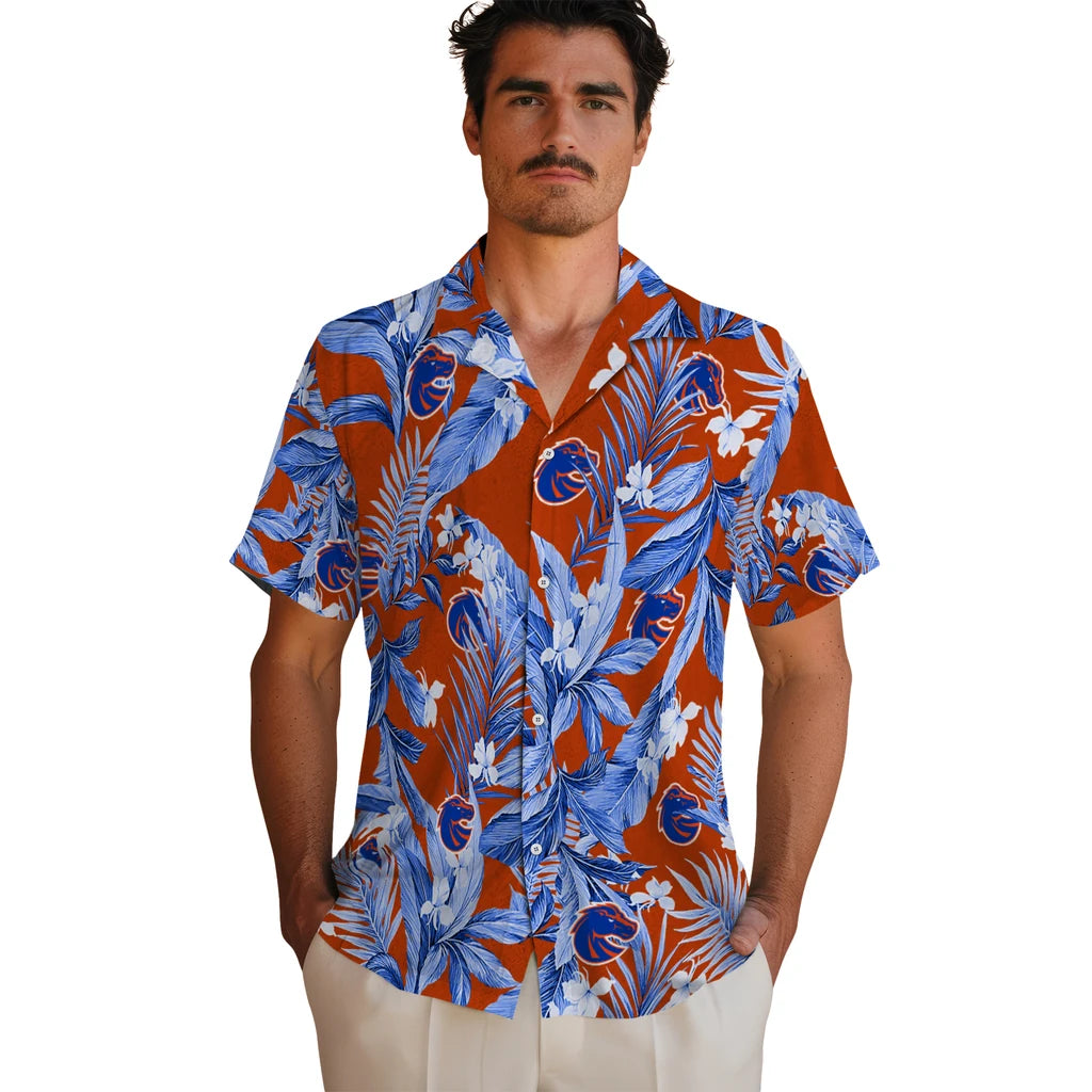 Boise State Broncos Hawaiian Shirt - Palm Leaves | Hula Hawaiian Shirts