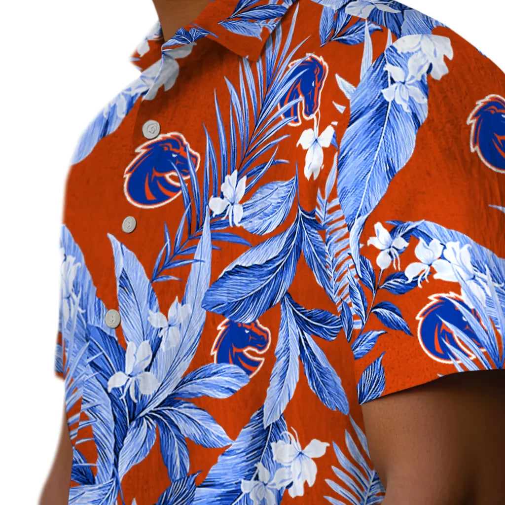 Boise State Broncos Hawaiian Shirt - Palm Leaves | Hula Hawaiian Shirts