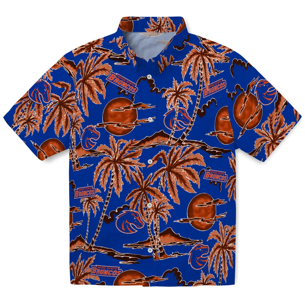 Boise State Broncos Hawaiian Shirt - Palm Sunset | Hula Hawaiian Shirts