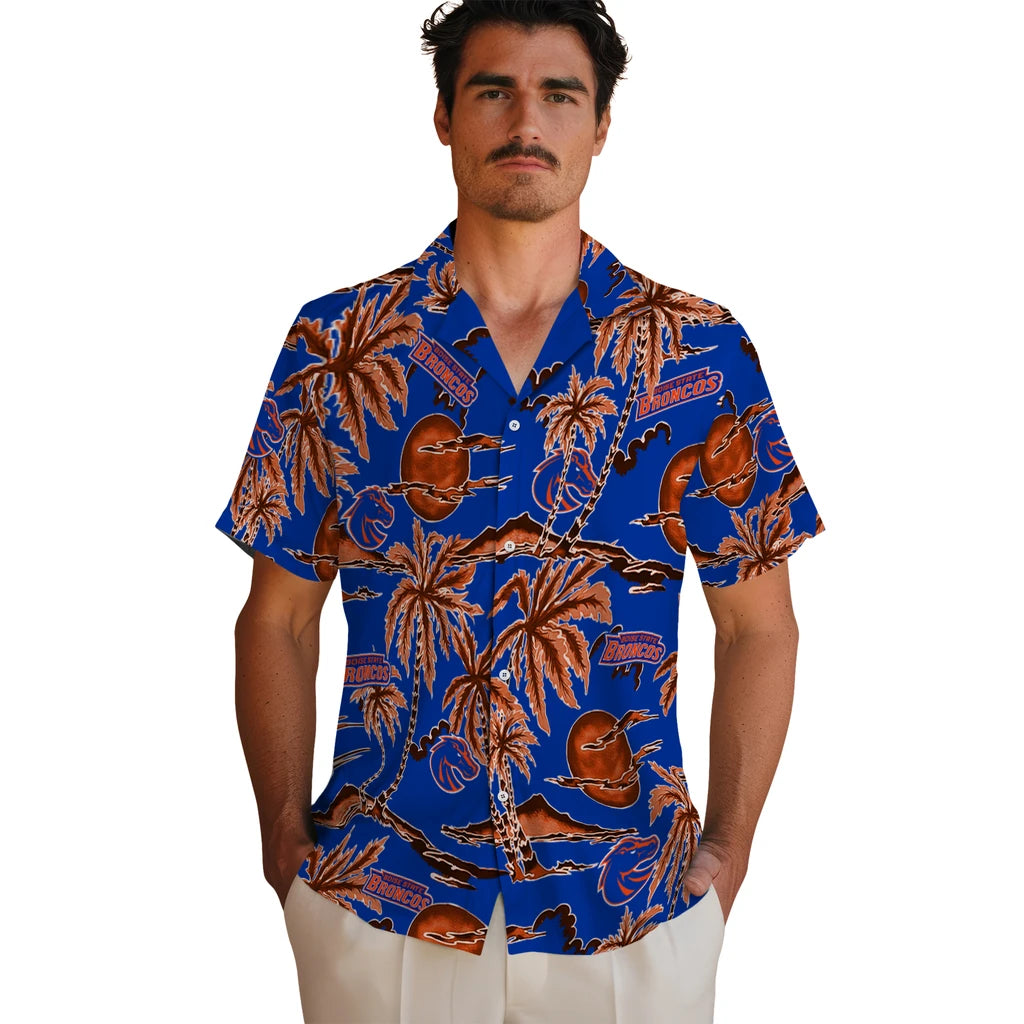 Boise State Broncos Hawaiian Shirt - Palm Sunset | Hula Hawaiian Shirts
