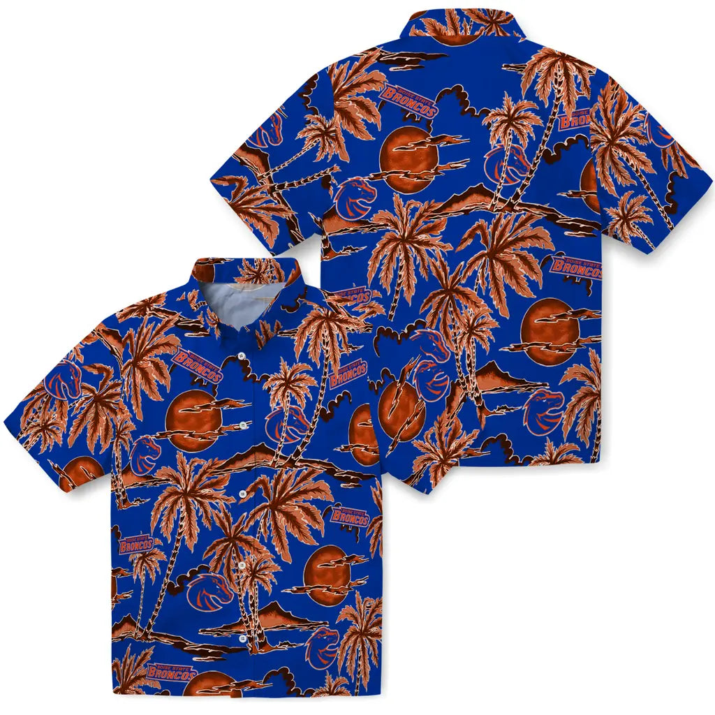 Boise State Broncos Hawaiian Shirt - Palm Sunset | Hula Hawaiian Shirts
