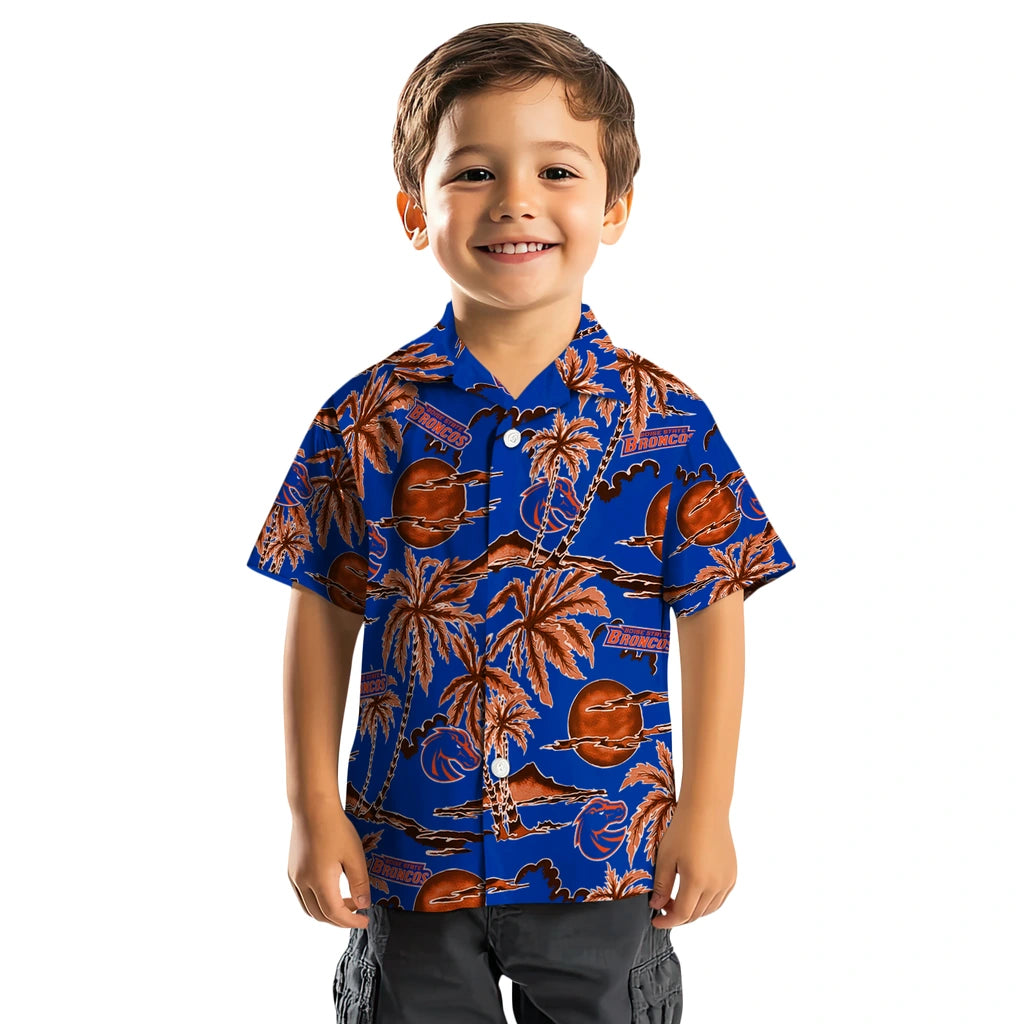 Boise State Broncos Hawaiian Shirt - Palm Sunset | Hula Hawaiian Shirts