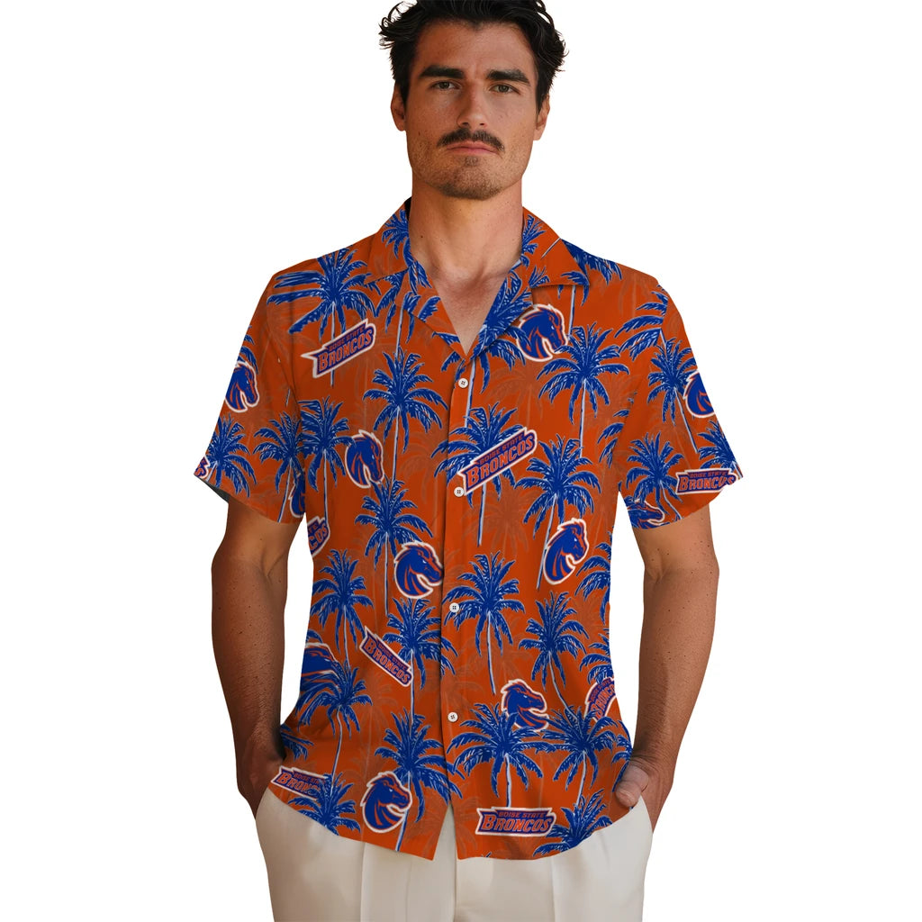 Boise State Broncos Hawaiian Shirt - Palm Tree Motif | Hula Hawaiian Shirts