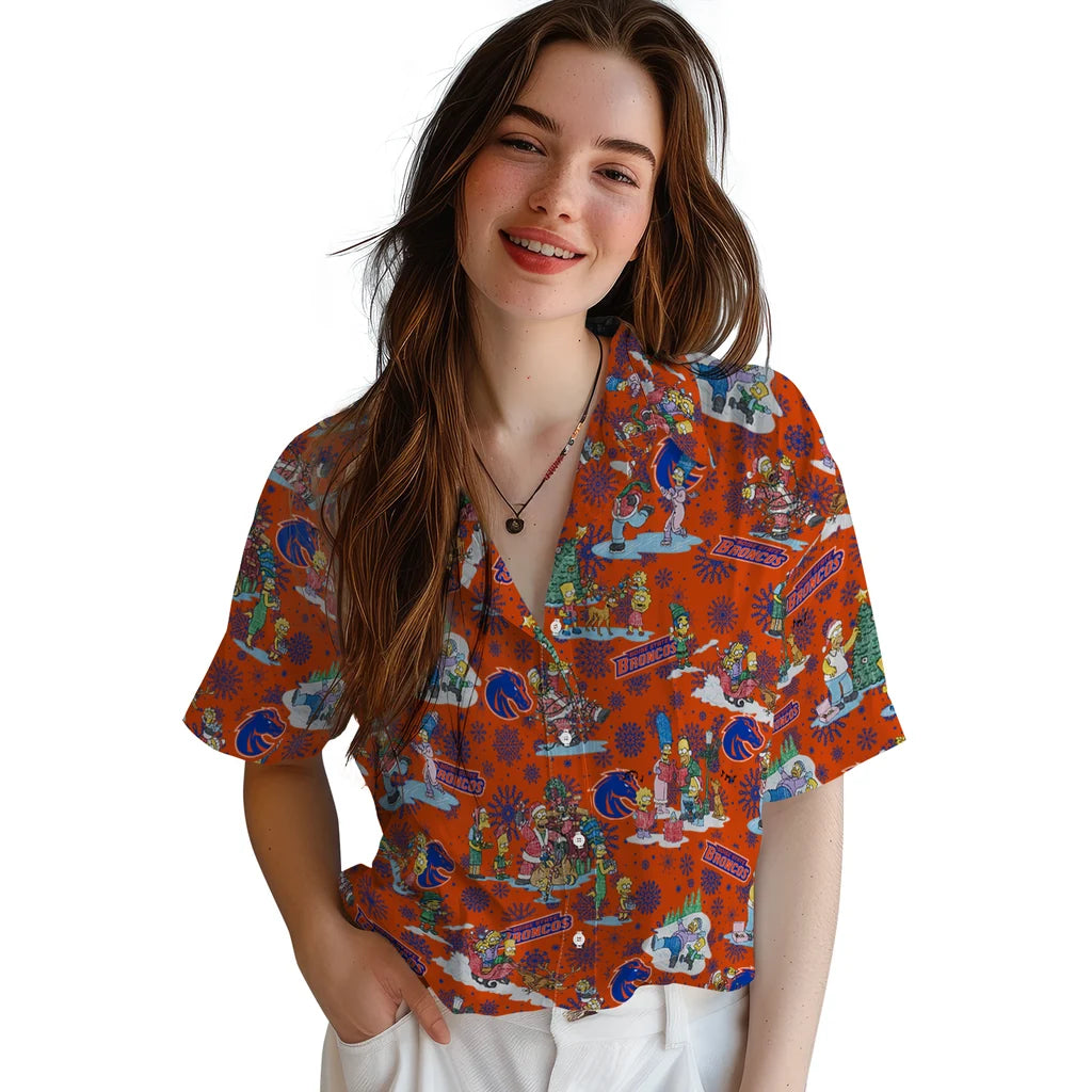 Boise State Broncos Hawaiian Shirt - Simpsons Christmas | Hula Hawaiian Shirts