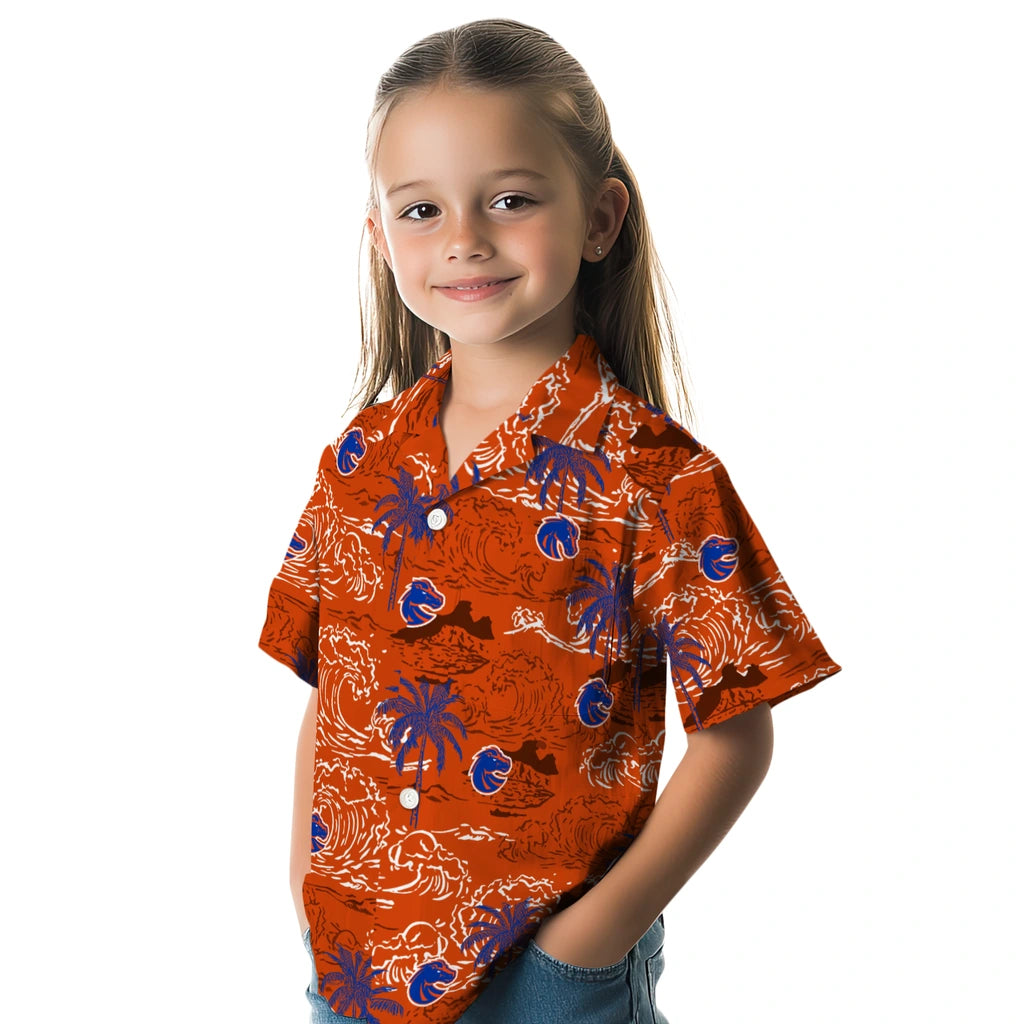 Boise State Broncos Hawaiian Shirt - Wave Palm | Hula Hawaiian Shirts
