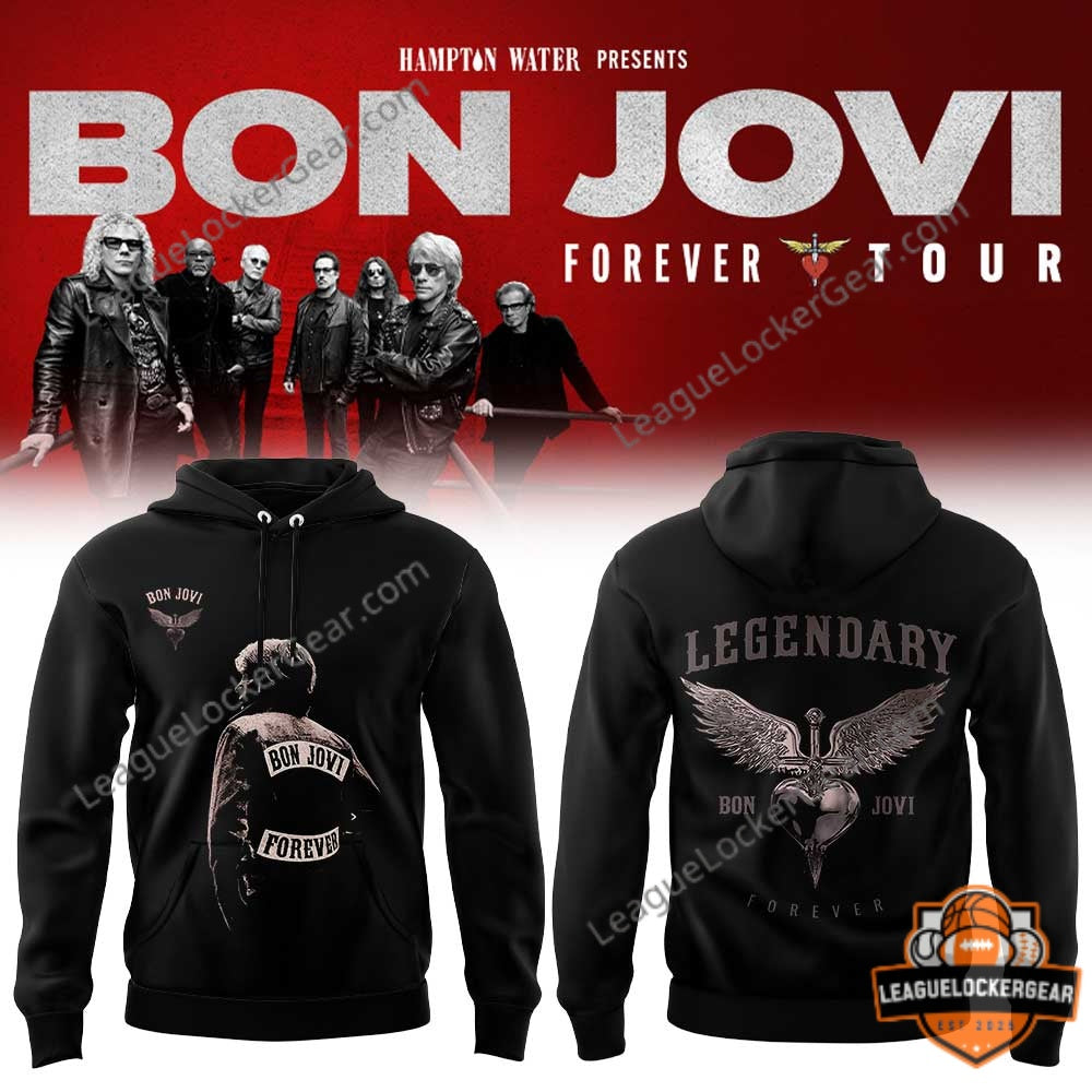 Bon Jovi Forever Tour Black Hoodie - LeagueLockerGear