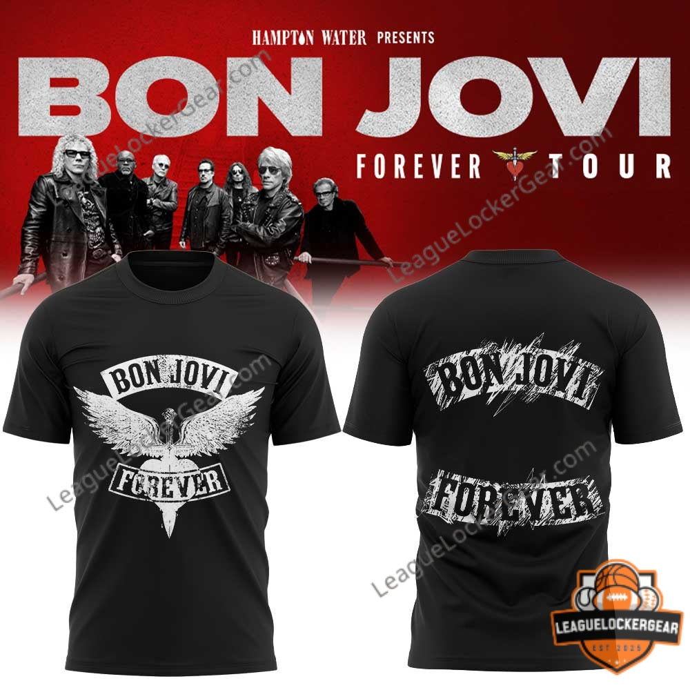 Bon Jovi Forever Tour Black T-Shirt - LeagueLockerGear