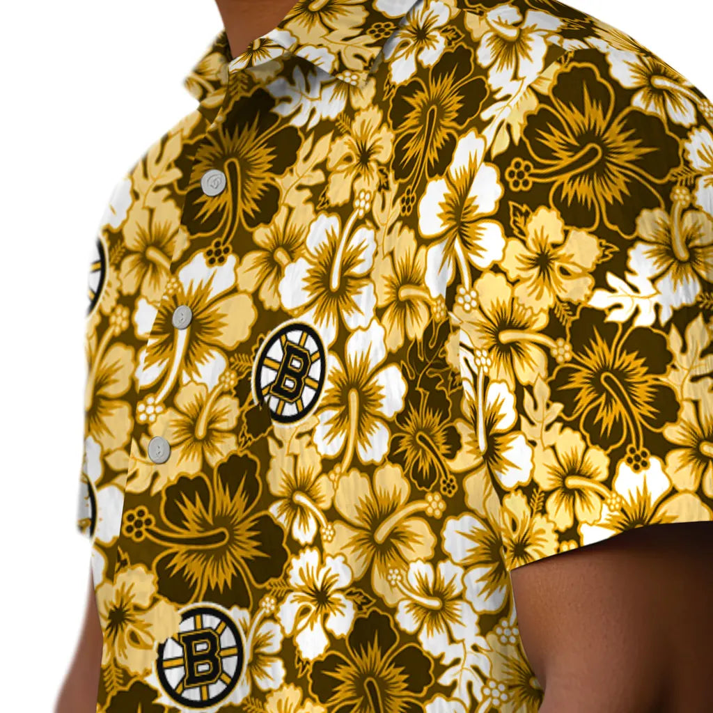 Boston Bruins Hawaiian Shirt - Hibiscus Blooms | Hula Hawaiian Shirts