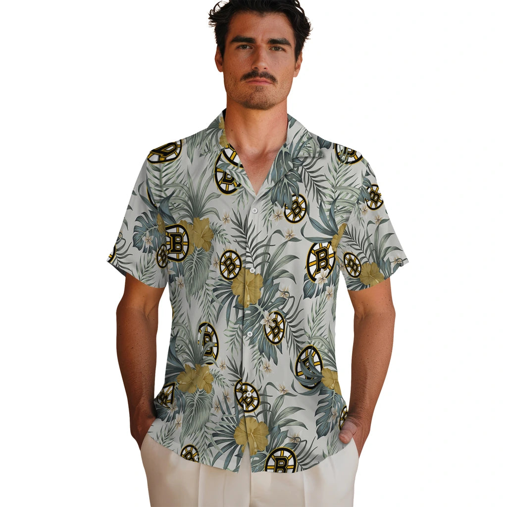 Boston Bruins Hawaiian Shirt - Hibiscus Designs | Hula Hawaiian Shirts