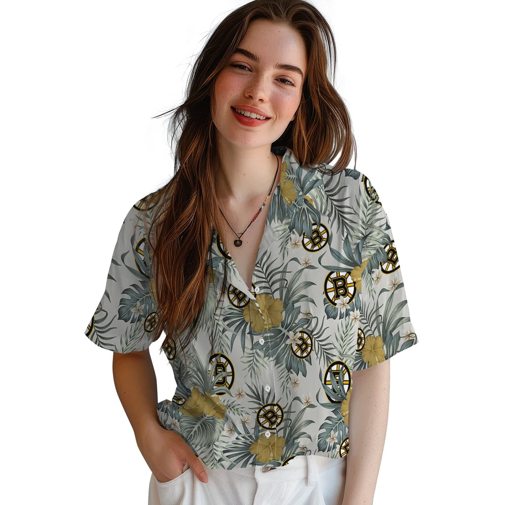 Boston Bruins Hawaiian Shirt - Hibiscus Designs | Hula Hawaiian Shirts