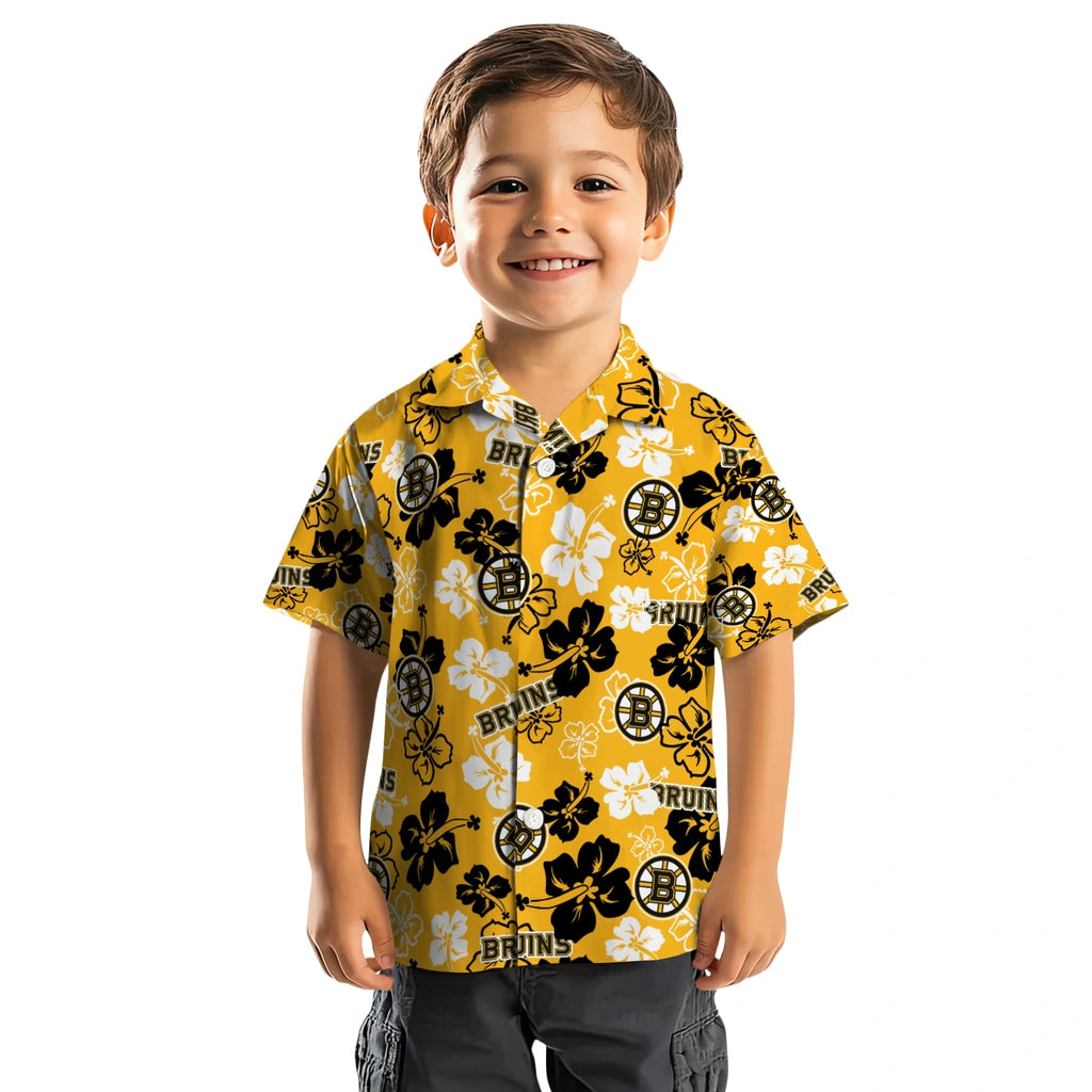 Boston Bruins Hawaiian Shirt - Hibiscus Flower Design | Hula Hawaiian Shirts