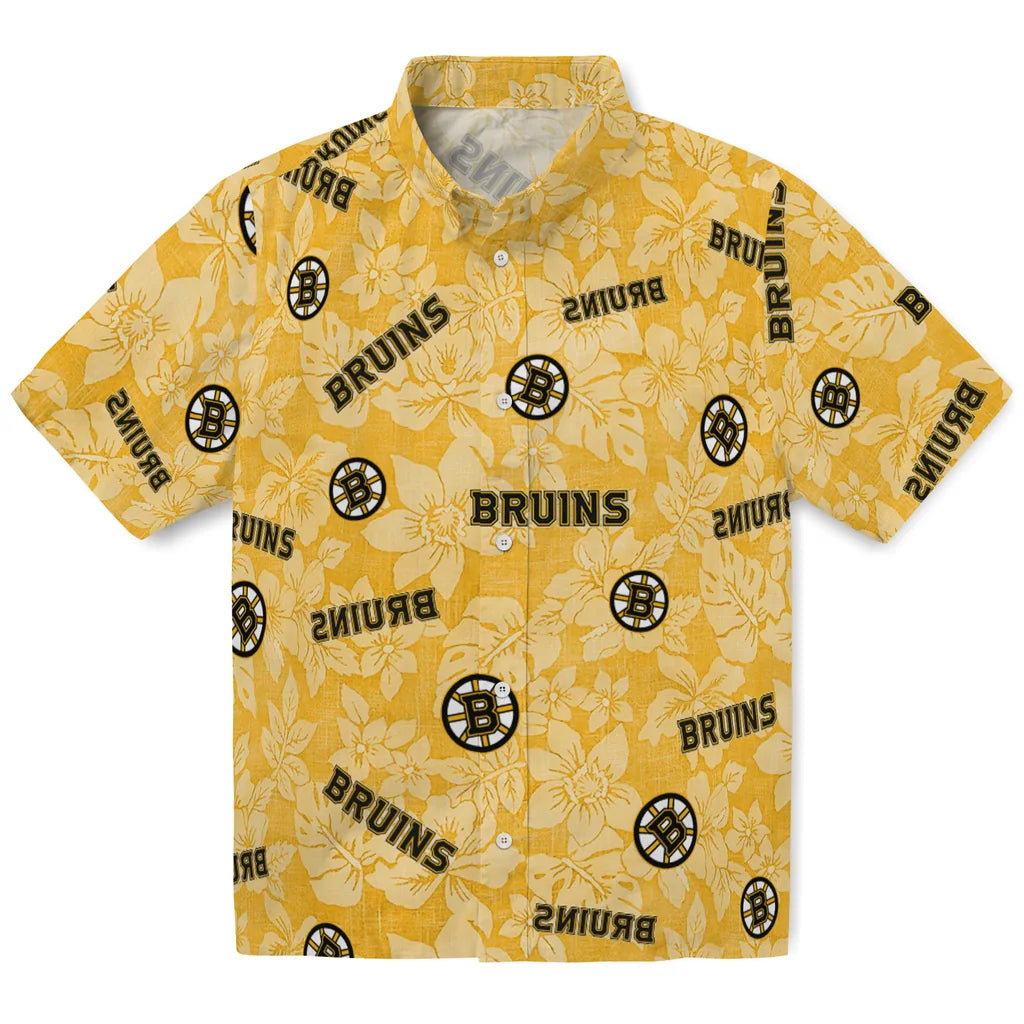 Boston Bruins Hawaiian Shirt - Hibiscus Oasis | Hula Hawaiian Shirts