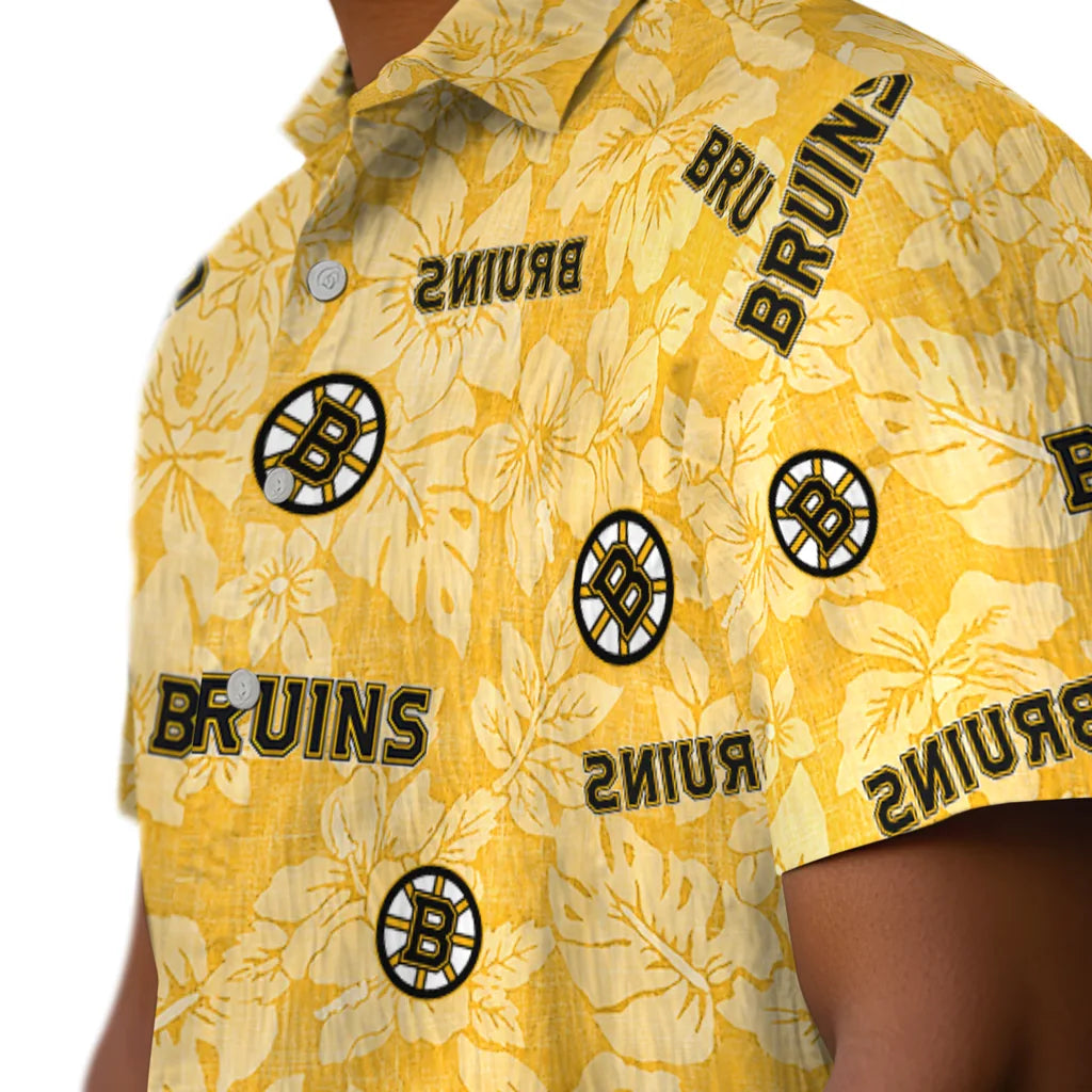Boston Bruins Hawaiian Shirt - Hibiscus Oasis | Hula Hawaiian Shirts