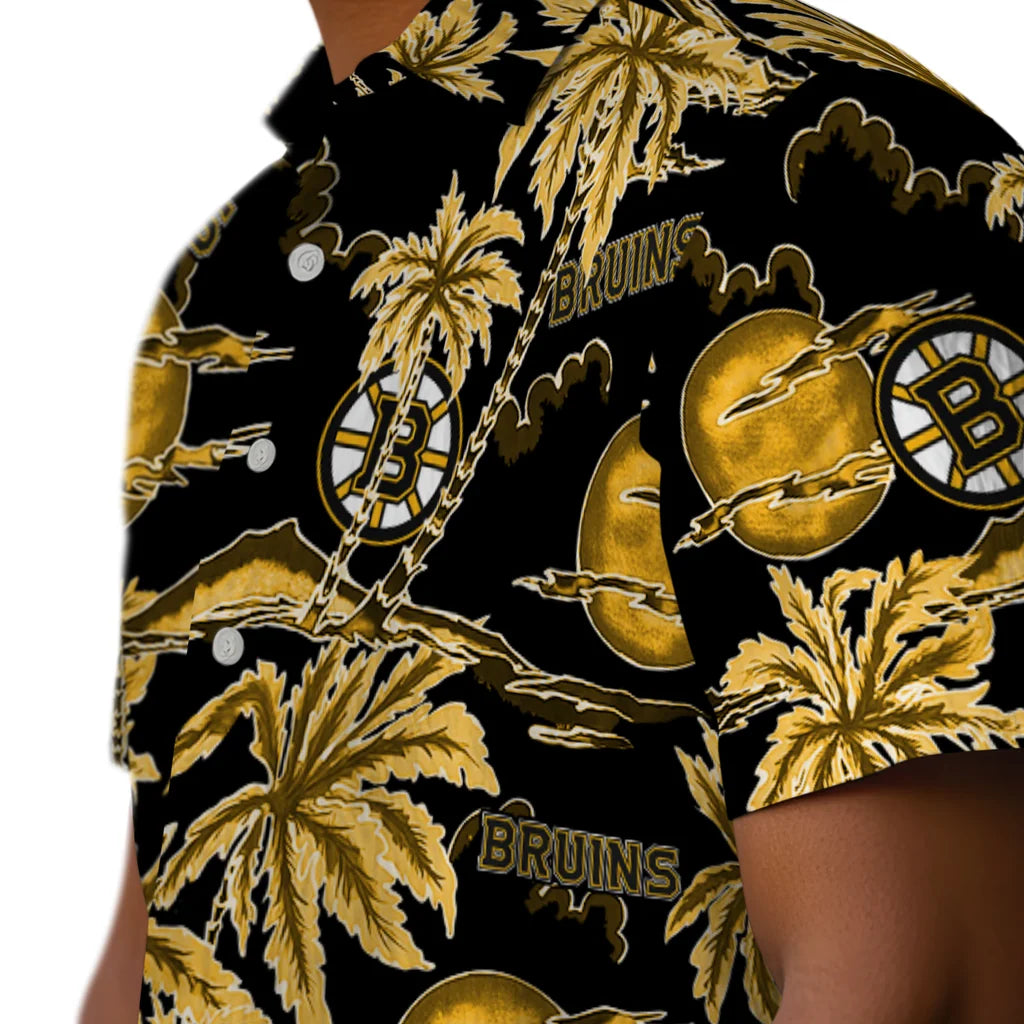 Boston Bruins Hawaiian Shirt - Palm Sunset | Hula Hawaiian Shirts