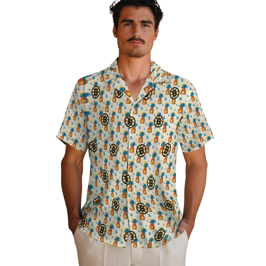 Boston Bruins Hawaiian Shirt - Pineapple Delight | Hula Hawaiian Shirts