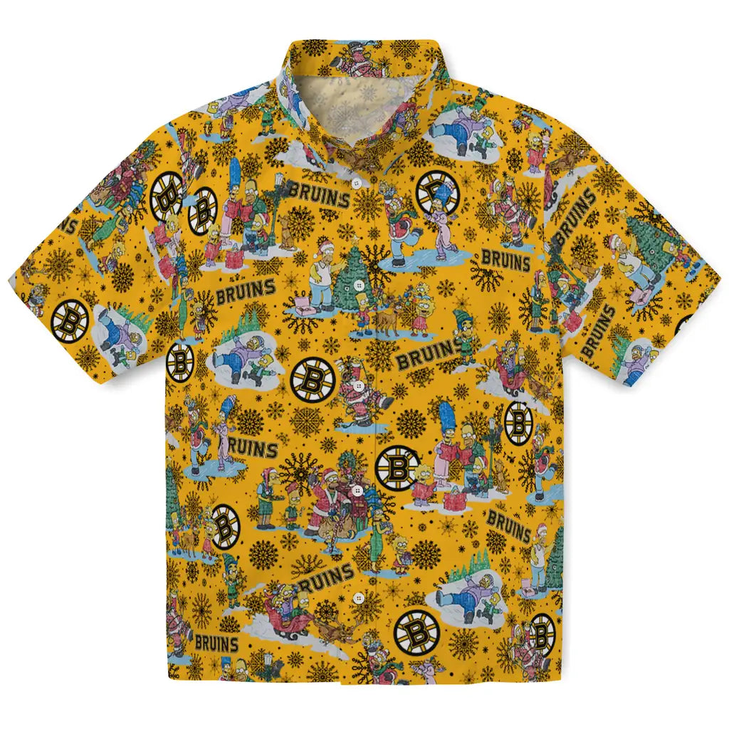 Boston Bruins Hawaiian Shirt - Simpsons Christmas | Hula Hawaiian Shirts