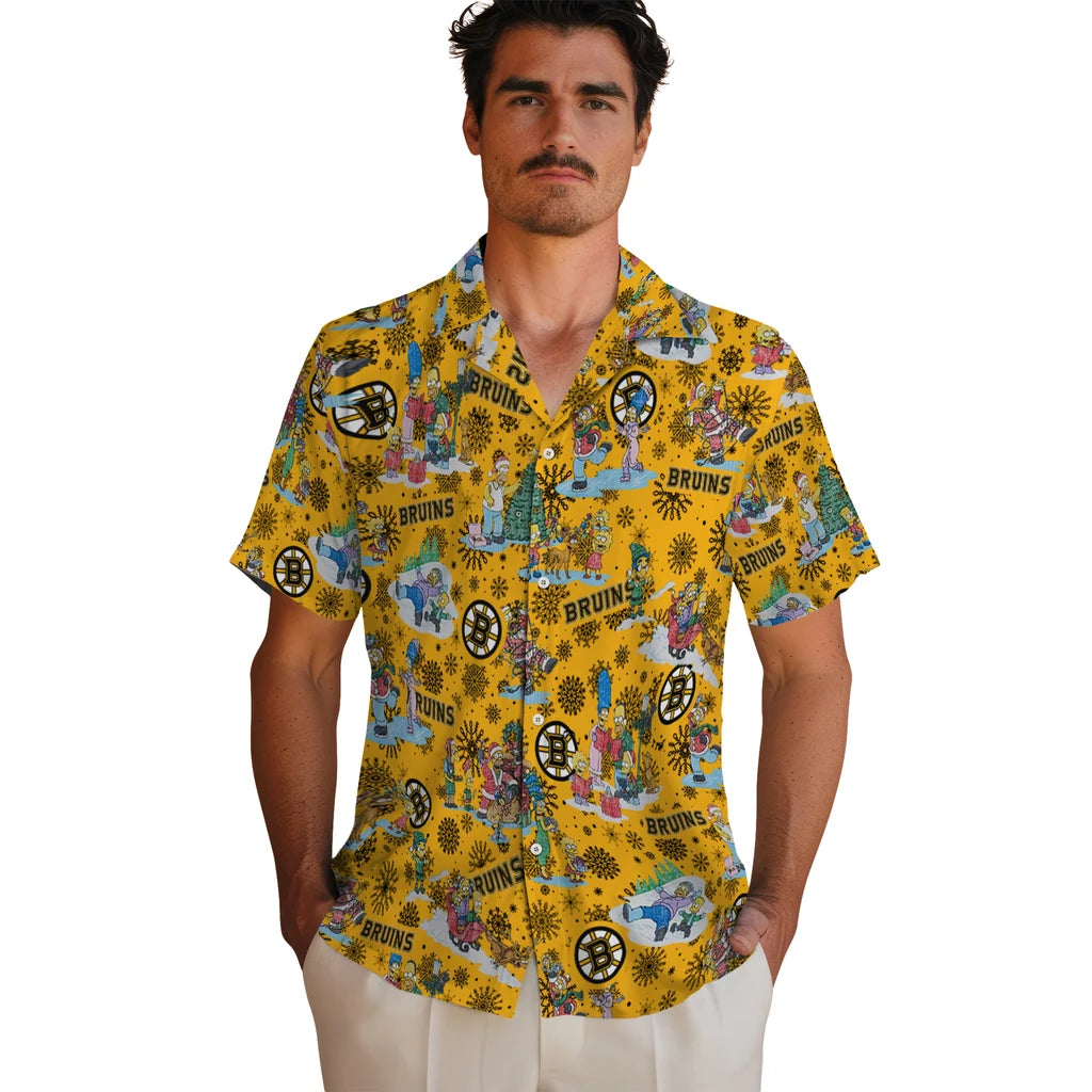 Boston Bruins Hawaiian Shirt - Simpsons Christmas | Hula Hawaiian Shirts