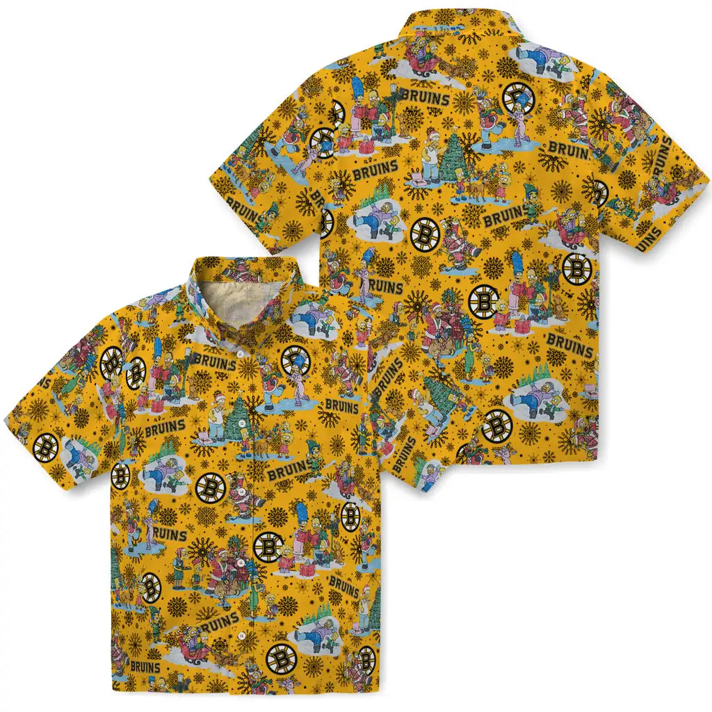 Boston Bruins Hawaiian Shirt - Simpsons Christmas | Hula Hawaiian Shirts