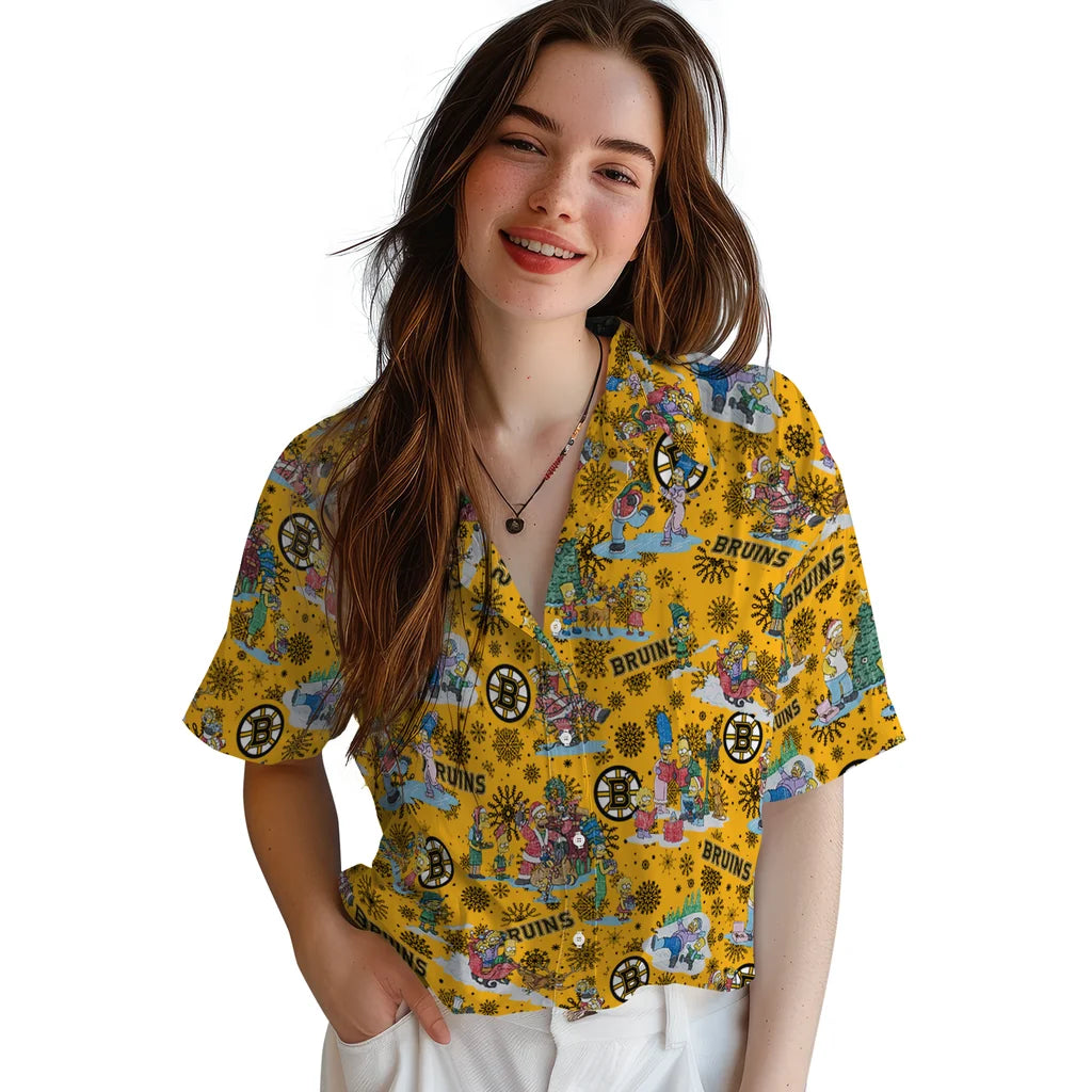 Boston Bruins Hawaiian Shirt - Simpsons Christmas | Hula Hawaiian Shirts