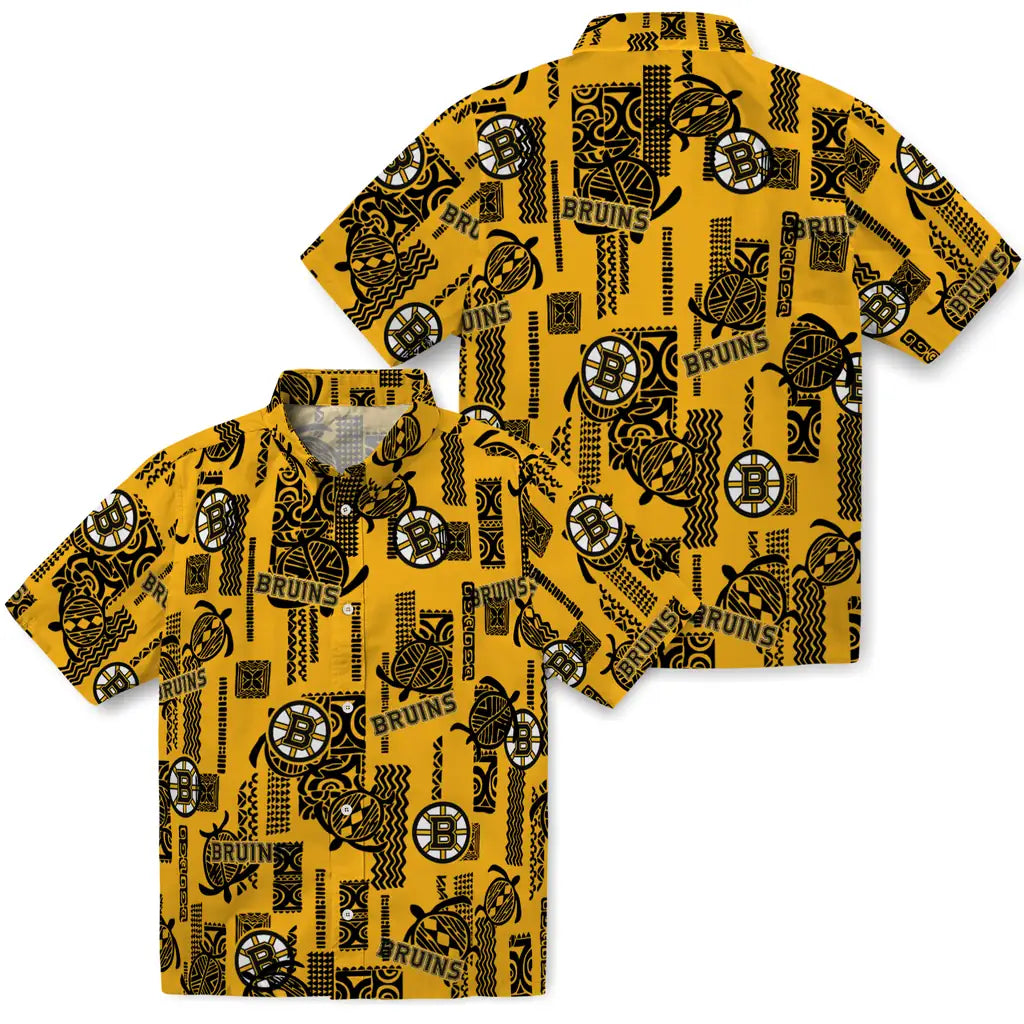 Boston Bruins Hawaiian Shirt - Turtle Lines | Hula Hawaiian Shirts